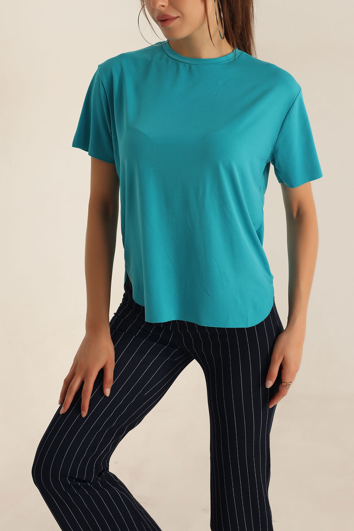 Turkuaz Lazer Kesim Sandy Bluz 195005