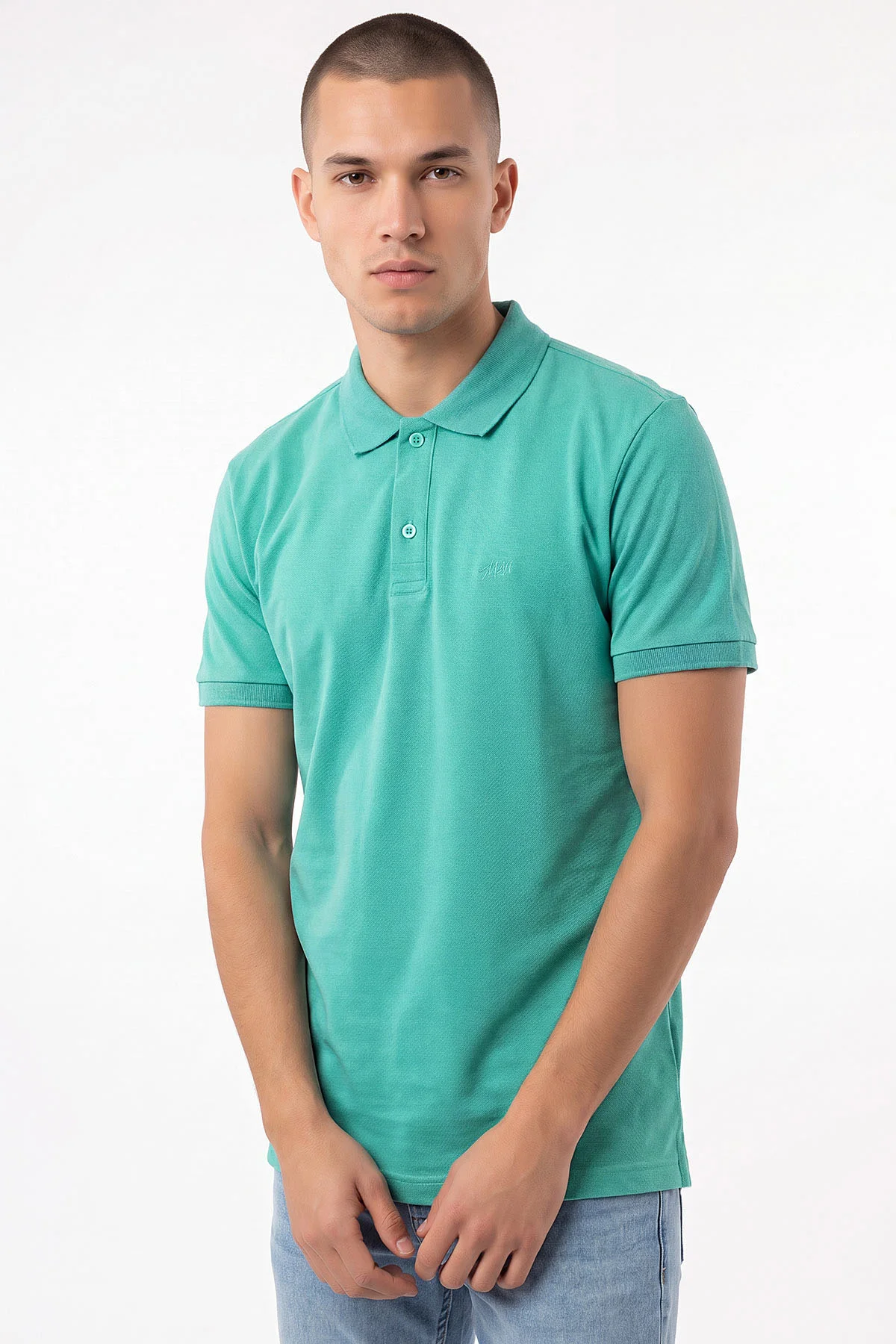 Turkuaz Polo Yaka Erkek Tişört 470313