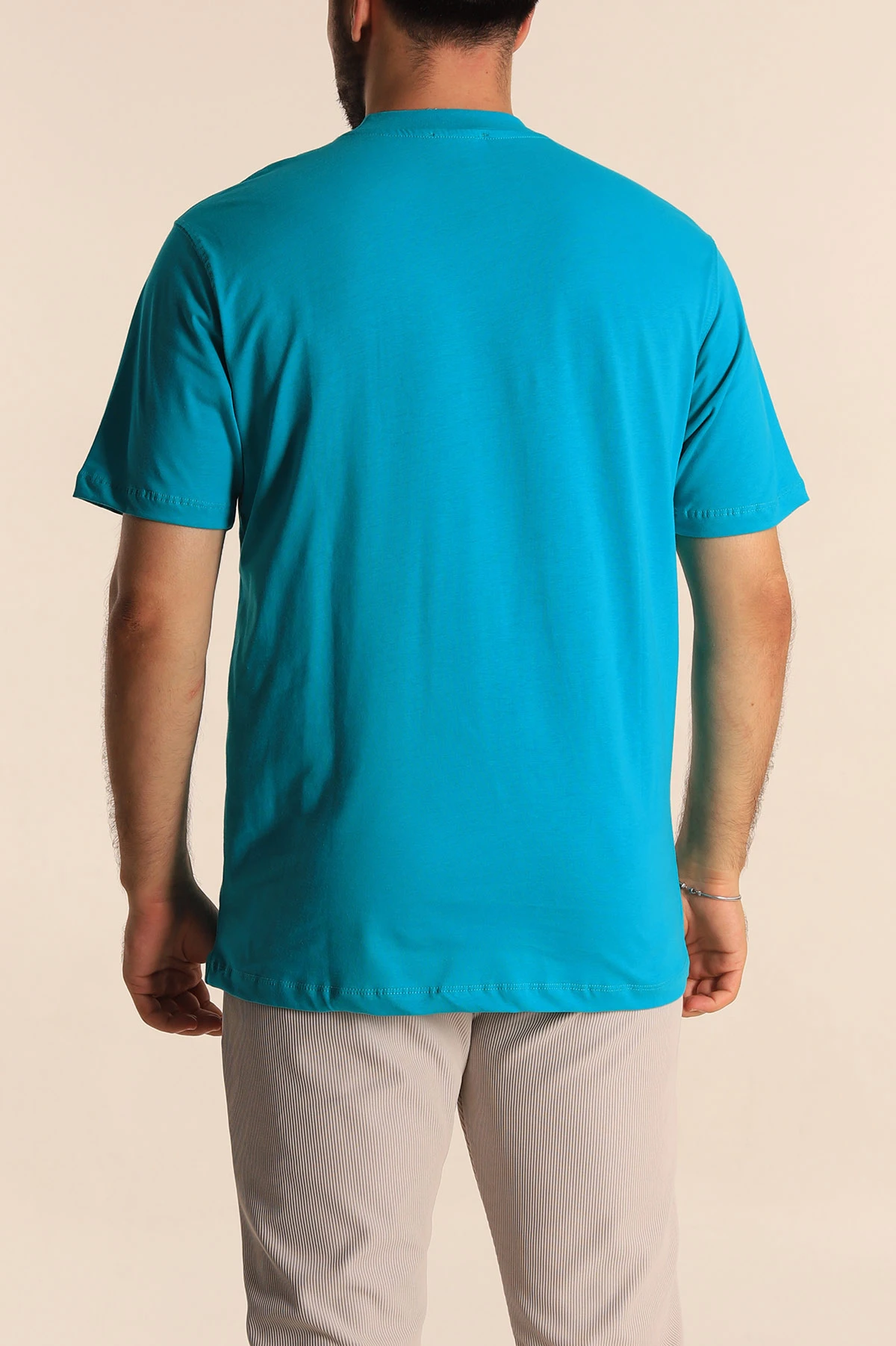 Turkuaz Relaxed Fit Basic Erkek Tişört 279912