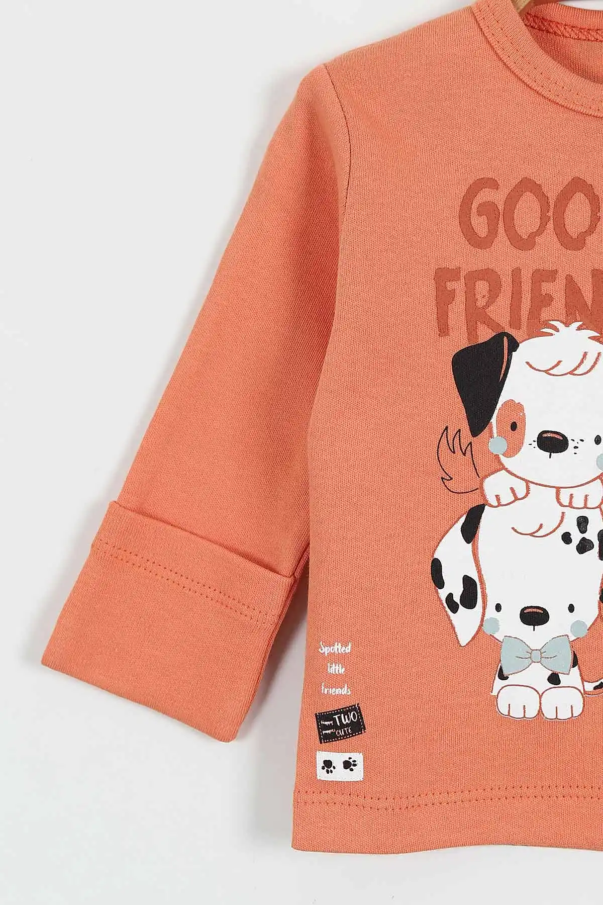 Turuncu (0-3 Ay) Good Friends Baskılı Patikli Erkek Bebek 3'lü Takım 423170