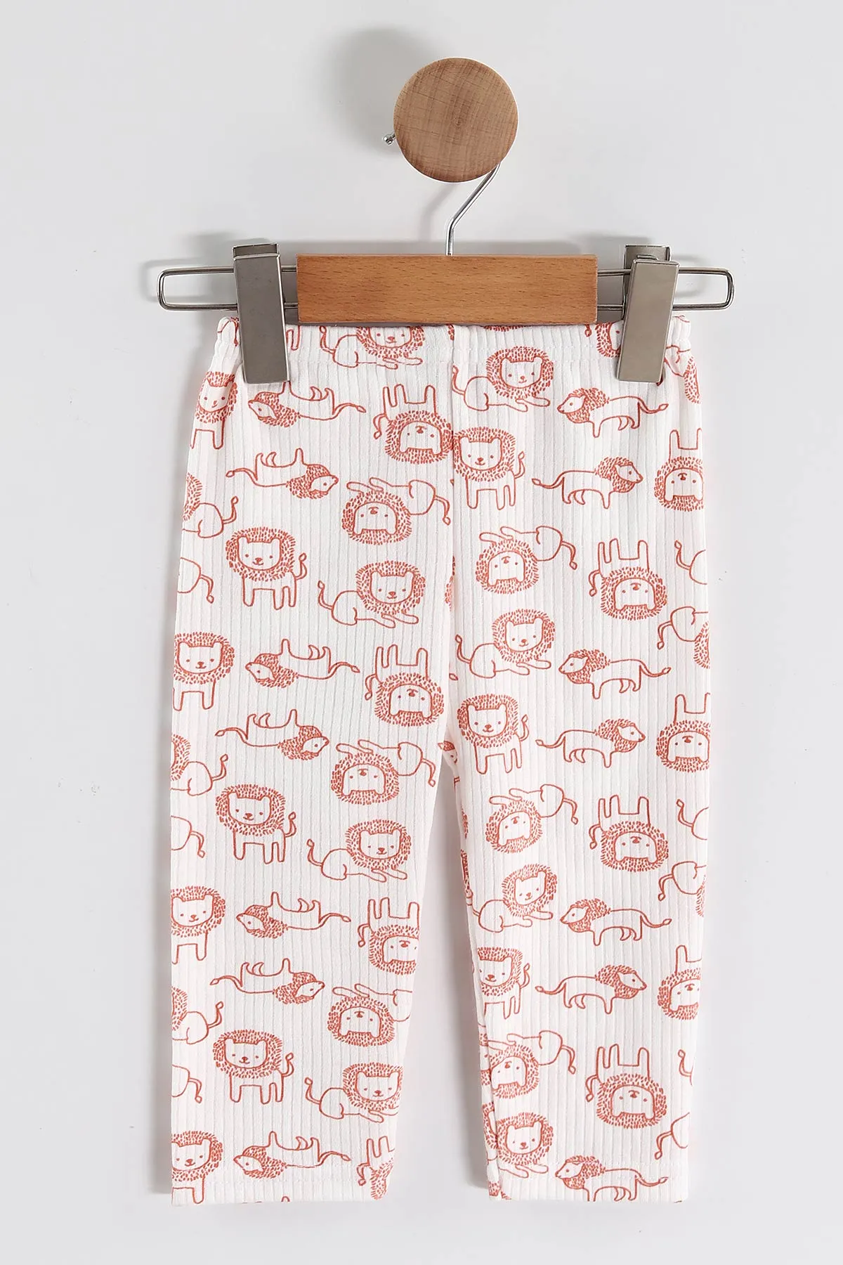 Turuncu (1-3 Yaş) Aslan Desenli Raporlu Çocuk Pijama Takım 459405