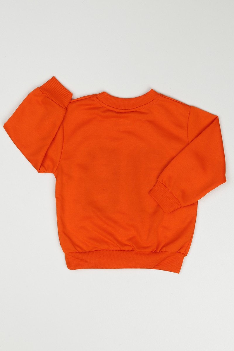 Turuncu (2-5 Yaş) Collage Baskılı Erkek Çocuk Sweatshirt 90258