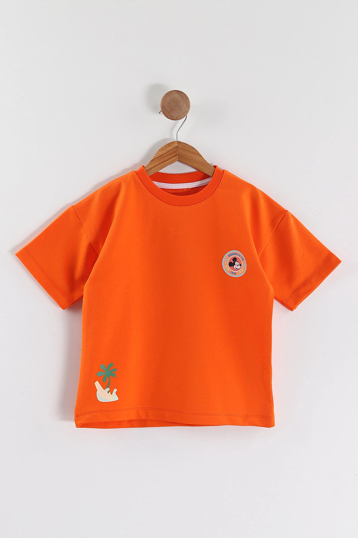 Turuncu (3-10 Yaş) Summer  Baskılı Oversize Erkek Çocuk Tişört 469022