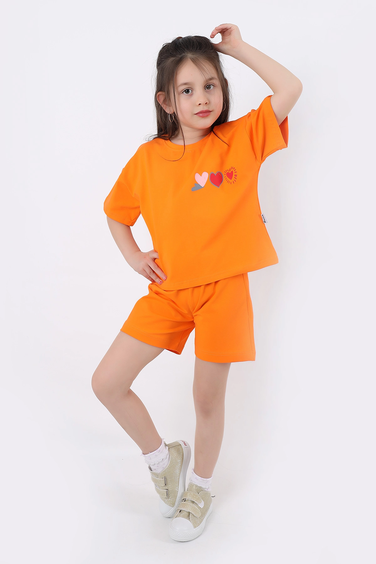 Kız Çocuk Baskılı Şortlu Takım 6526 main image 0