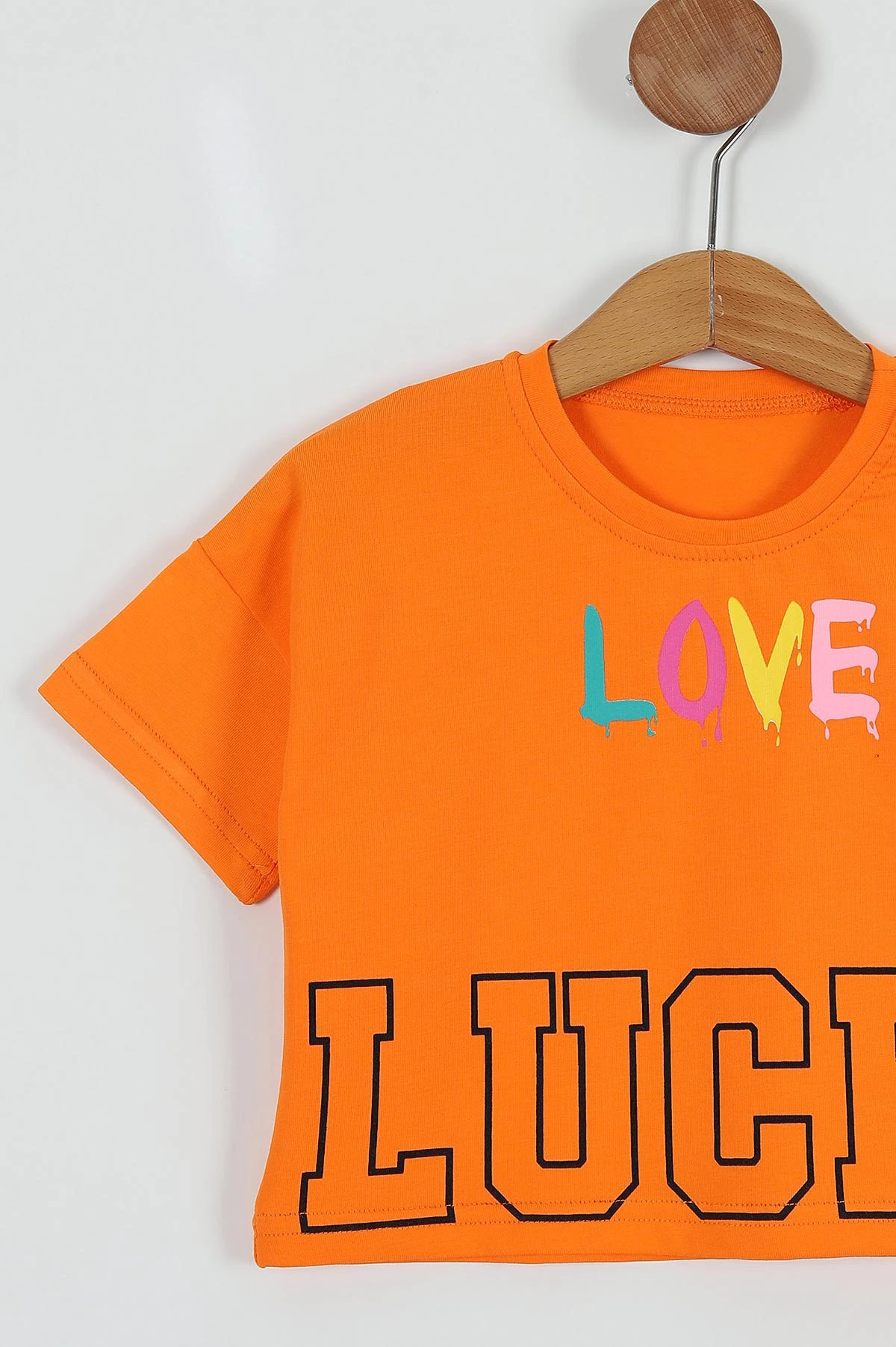Turuncu (3-6 Yaş) Love Baskılı Kız Çocuk Takım 255700