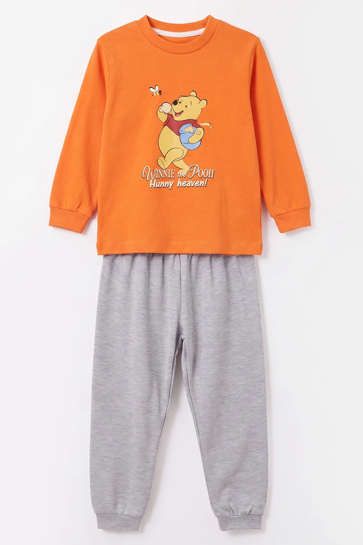 Turuncu (3-8 Yaş) Karakter Baskılı İnterlok Kumaş Kız Çocuk Pijama Takım 491060
