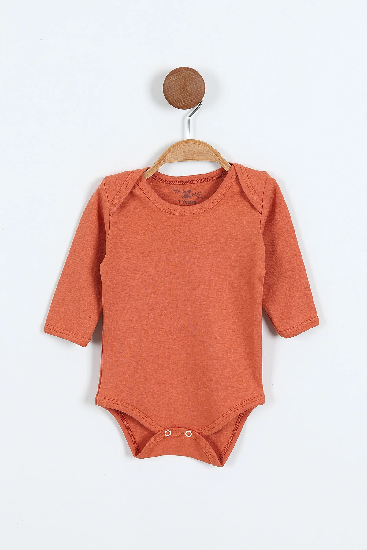Turuncu (1-3 Yaş  ) Uzun Kol Düz Bebek&Çocuk  Çıtçıtlı Badi 418539