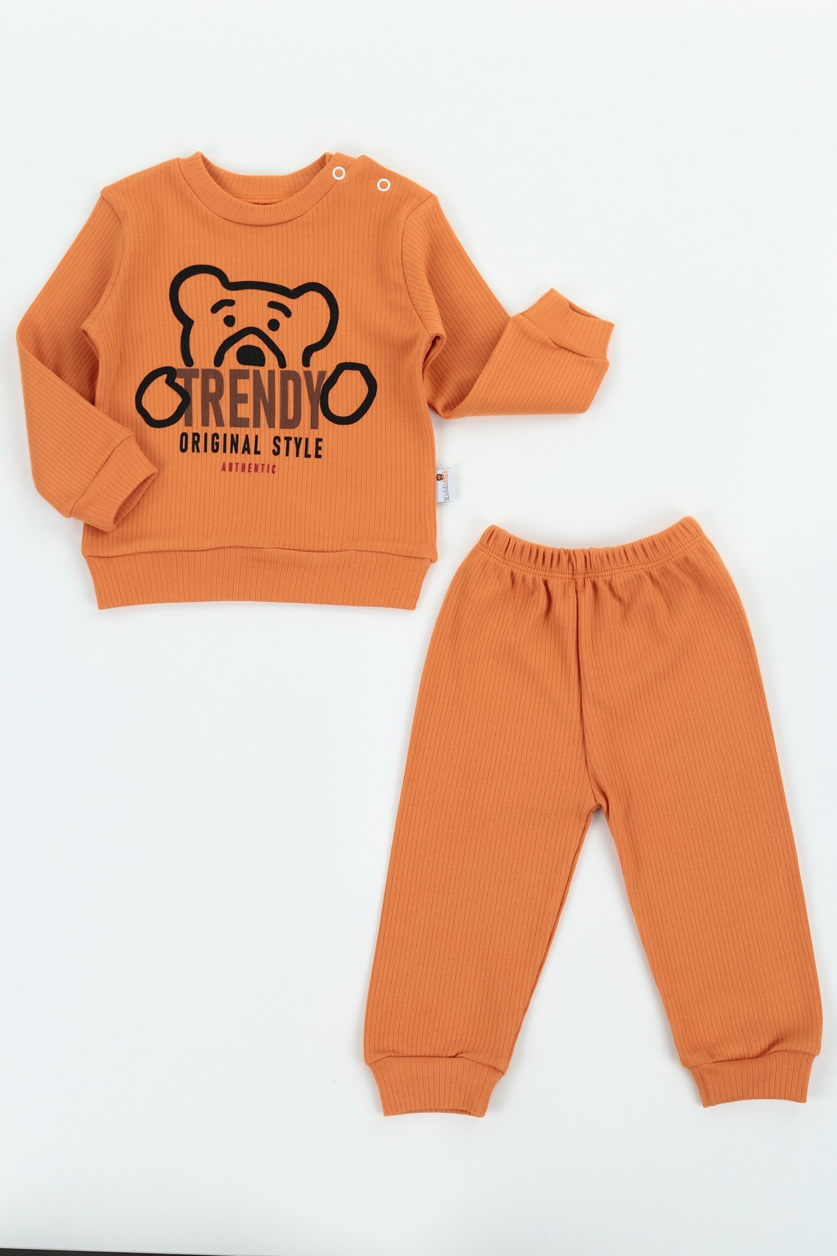Turuncu (6-18 Ay) Trendy Baskılı Erkek Çocuk Takım 129550