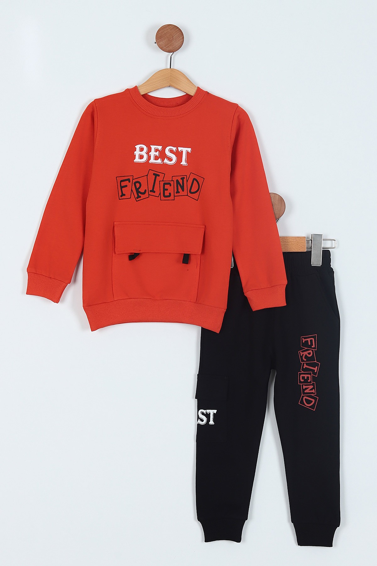 Turuncu (7-10 Yaş) Best Baskılı Cepli iki İp Erkek çocuk Takım 216562