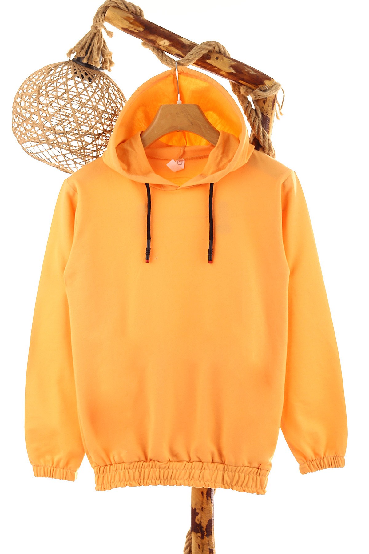 Turuncu (9-12 Yaş) Kapüşonlu Mevsimlik Kız Çocuk sweat 157099