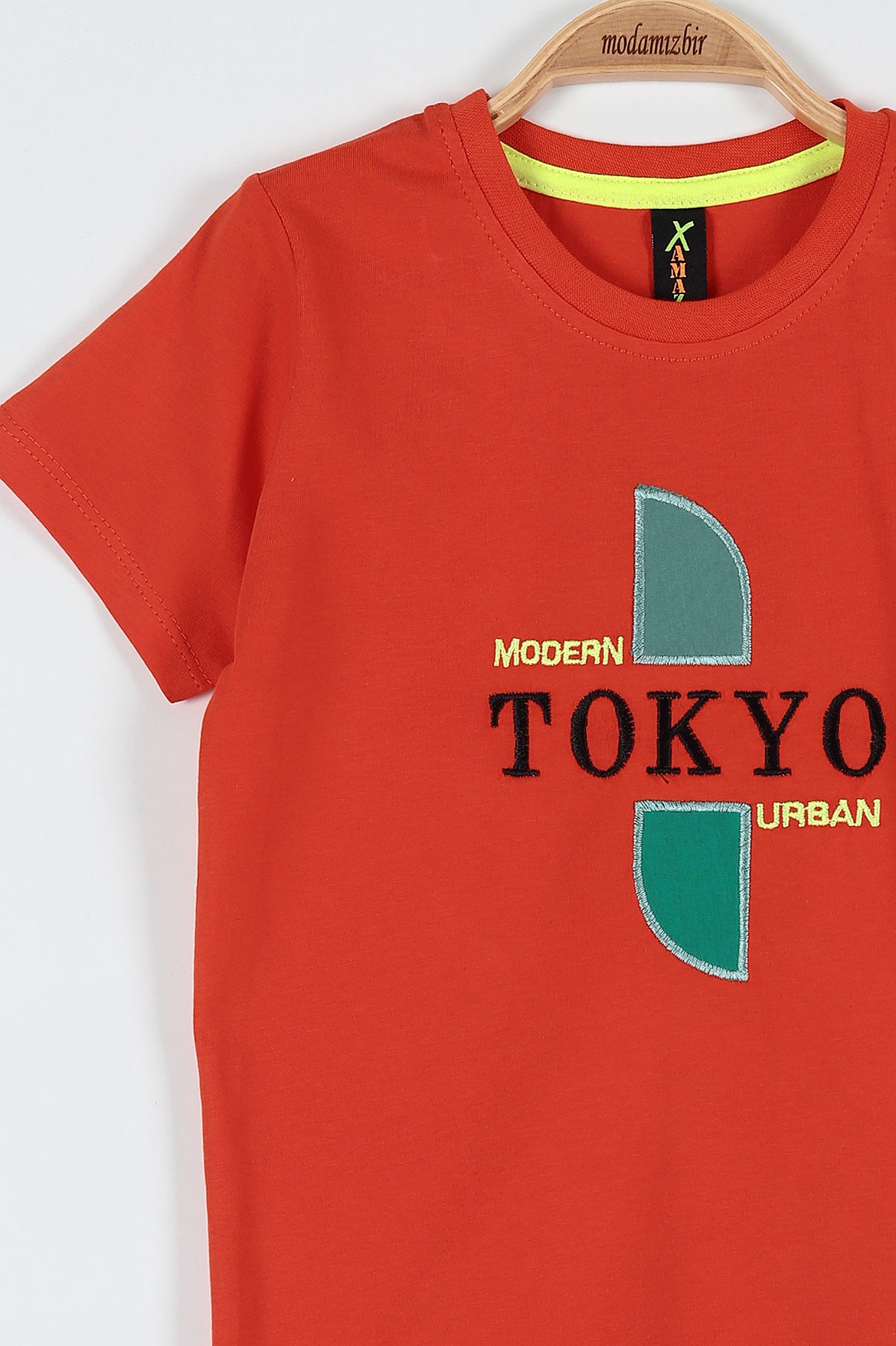 Turuncu (9-12 Yaş) Tokyo Nakışlı Belden Bağlamalı Erkek Çocuk Takım 183036