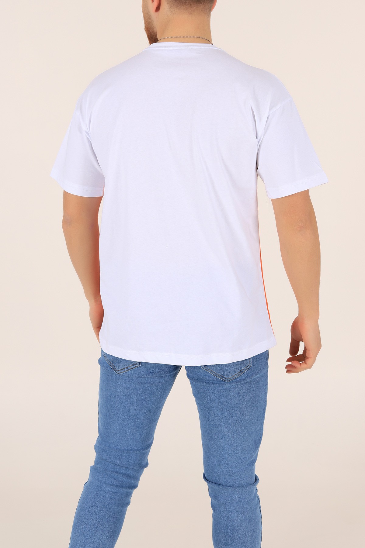 Turuncu A Counsel Of Perfectıon Baskılı Oversize Erkek Tişört 169684