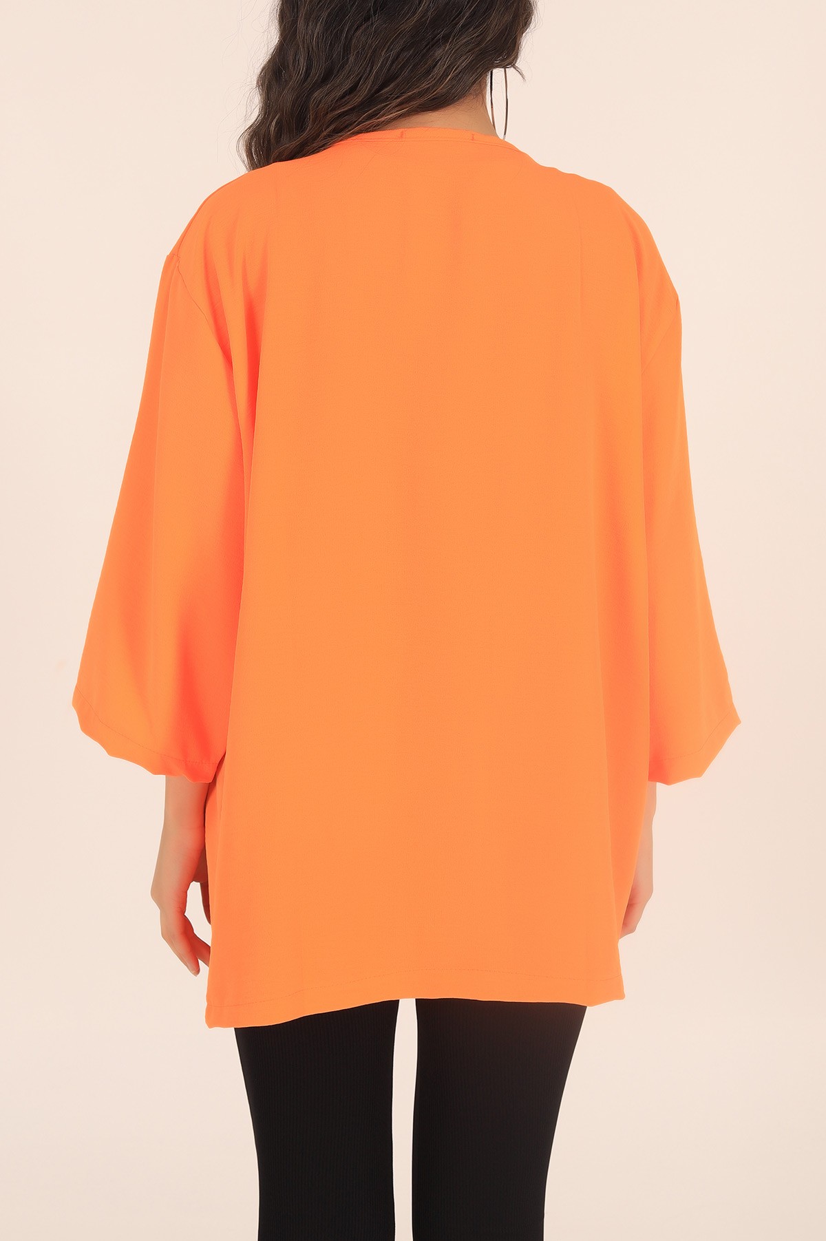 Turuncu Aerobin Kumaş Kimono 170360