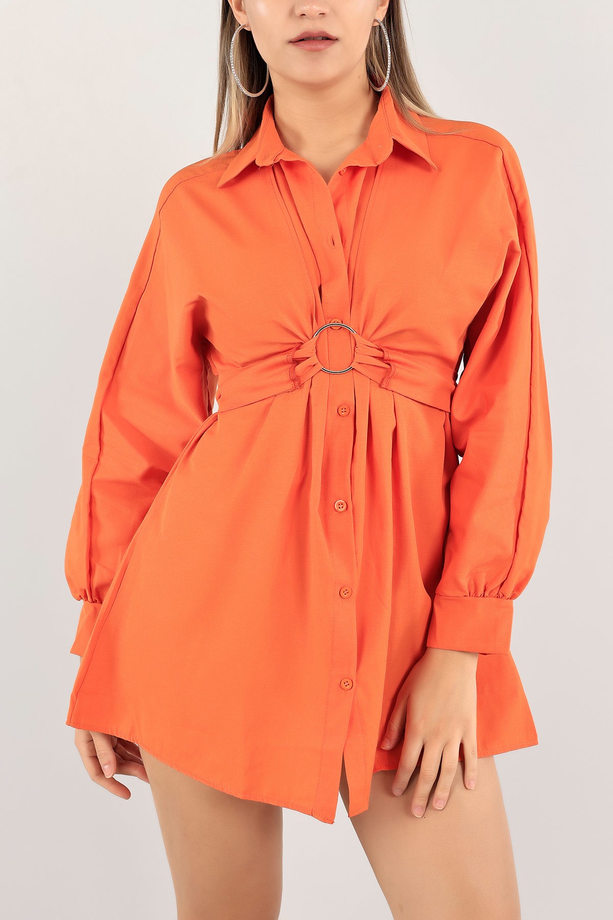 Turuncu Bağlamalı Dokuma Tunik 113583