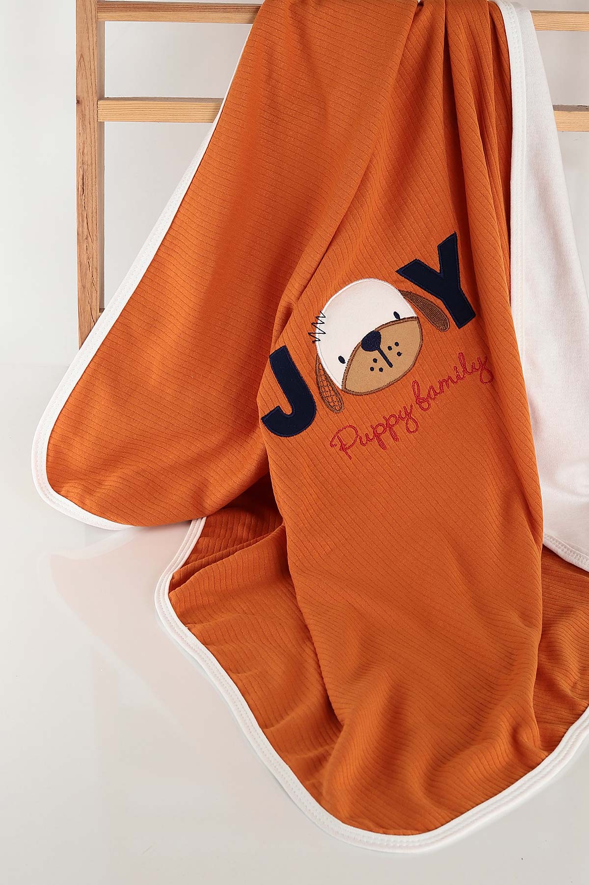 Turuncu ( En:90 cm Boy: 80 cm) Joy Köpek Nakışlı Battaniye 201508