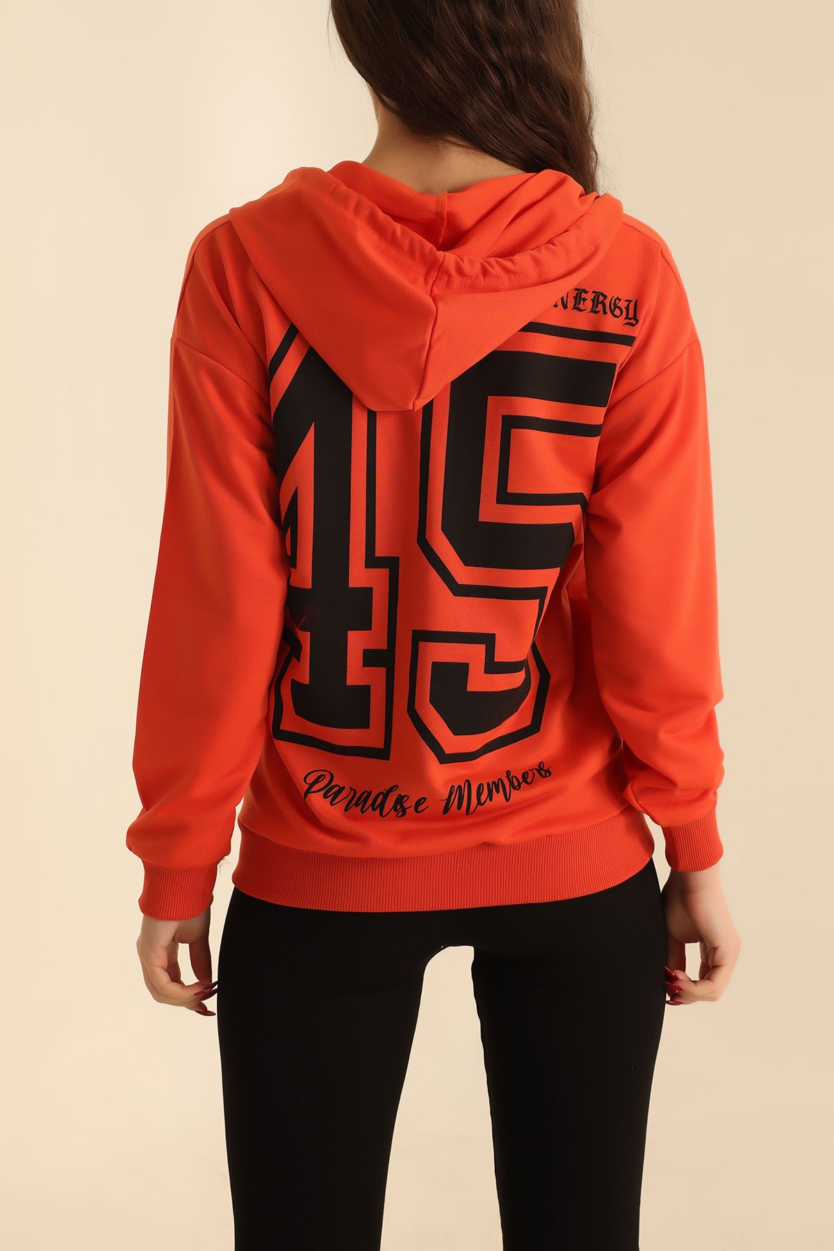 Turuncu Fermuarlı İki İp Bayan Sweat 212961