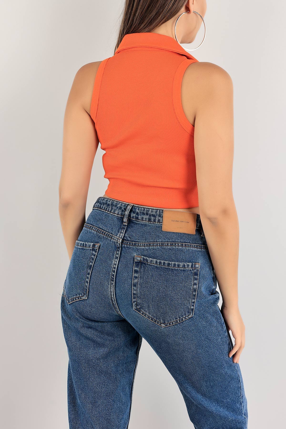 Turuncu Fitilli Crop Bluz 121315