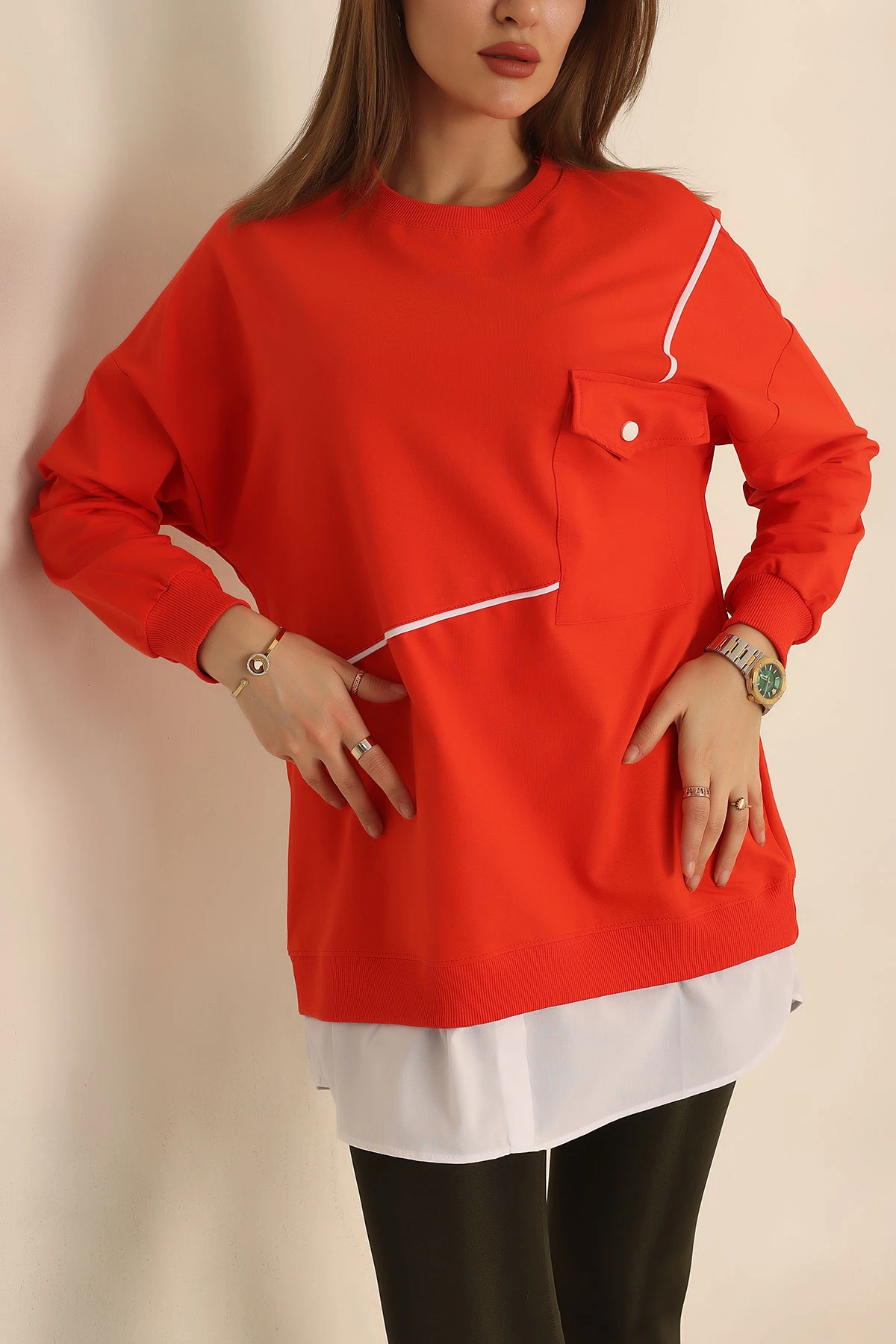 Turuncu Garnili Yeni Sezon İki İp Tunik 245358