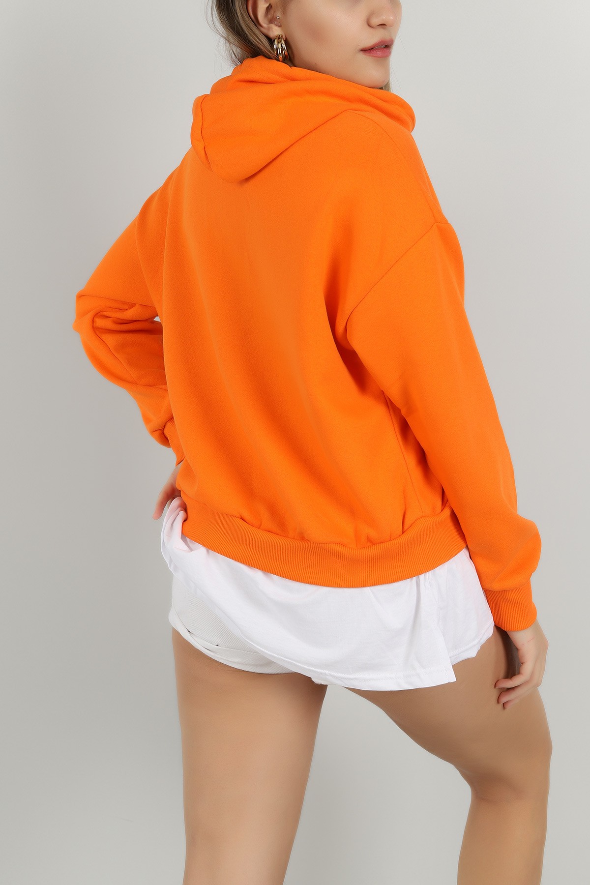 Turuncu Garnilli İçi Şardonlu Bayan Sweat 146350