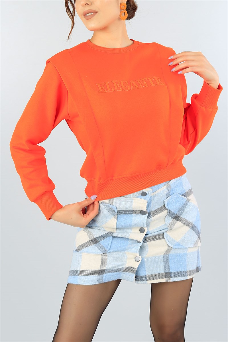 Turuncu İçi Şardonlu Bayan Sweat 44180
