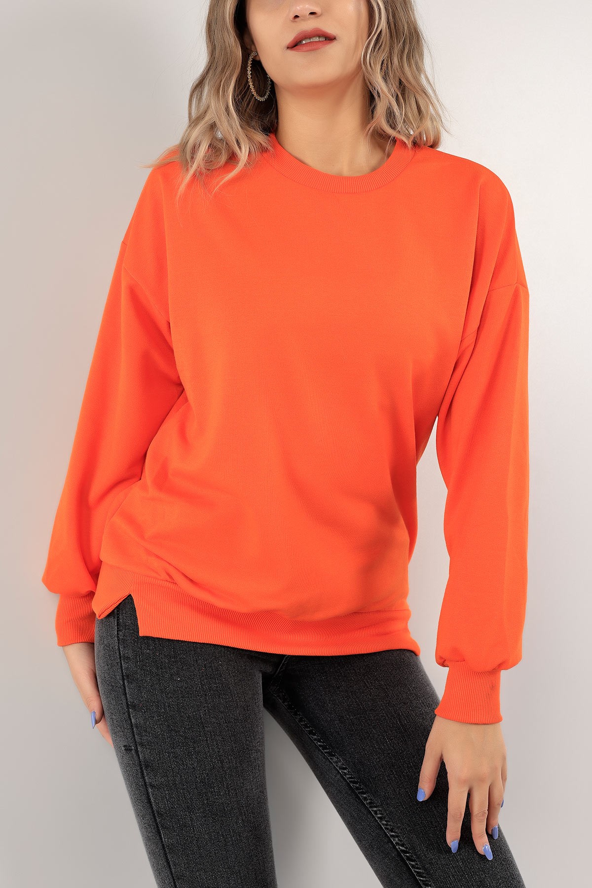 Turuncu İki İp Bayan Sweat 126651