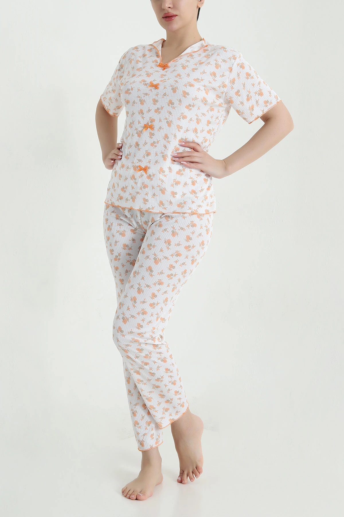 Turuncu Kaşkorse Kadın Pijama Takımı 460465