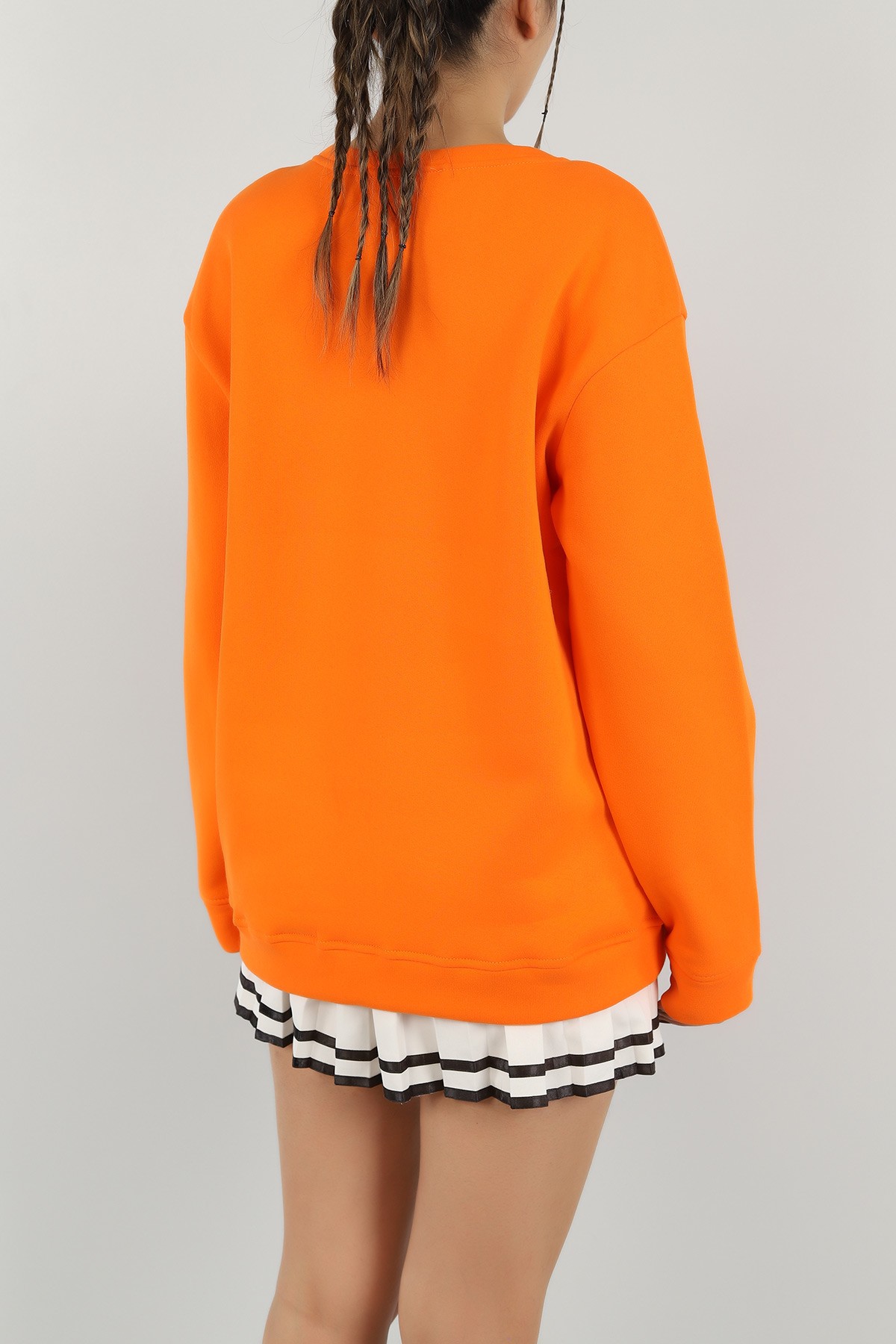 Turuncu Nakışlı Şardonlu Bayan Sweat 149184