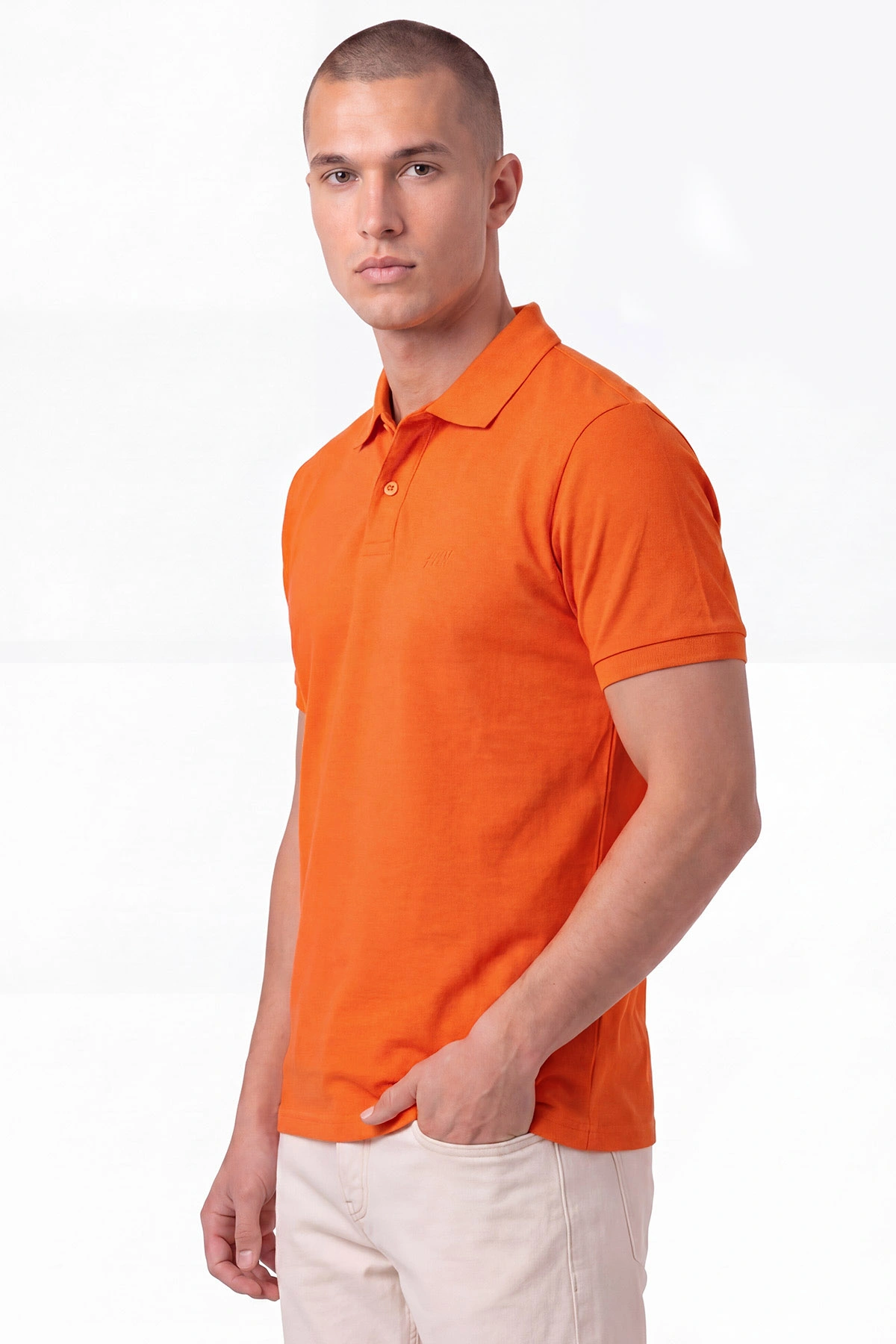 Turuncu Polo Yaka Erkek Tişört 458861