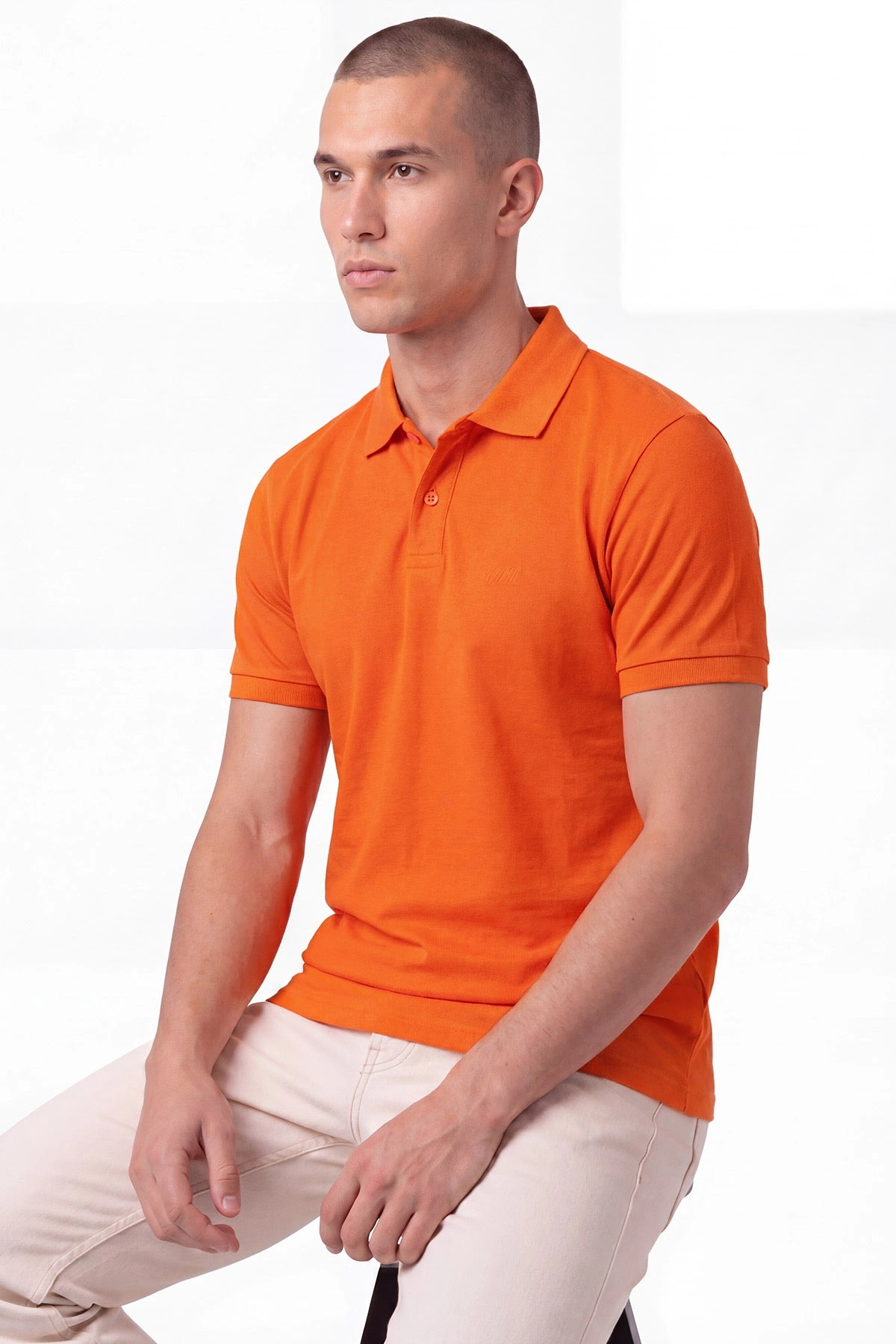 Turuncu Polo Yaka Erkek Tişört 458861