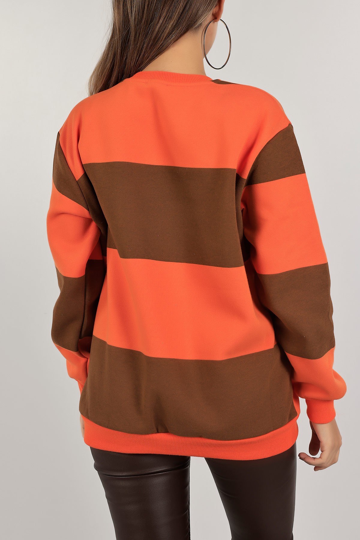 Turuncu Şardonlu Bayan Sweat 138857