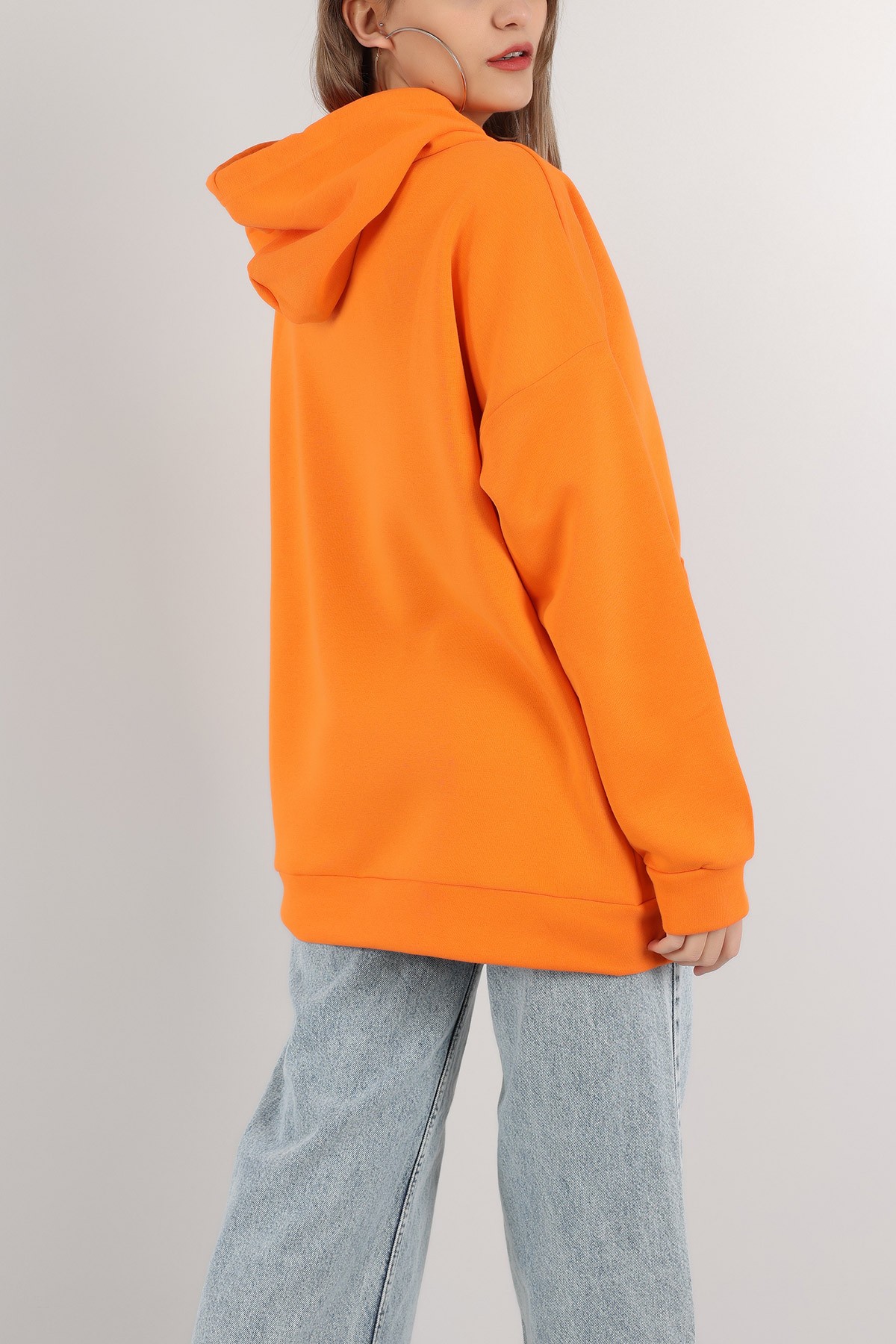 Turuncu Şardonlu Nakışlı Sweat 150299