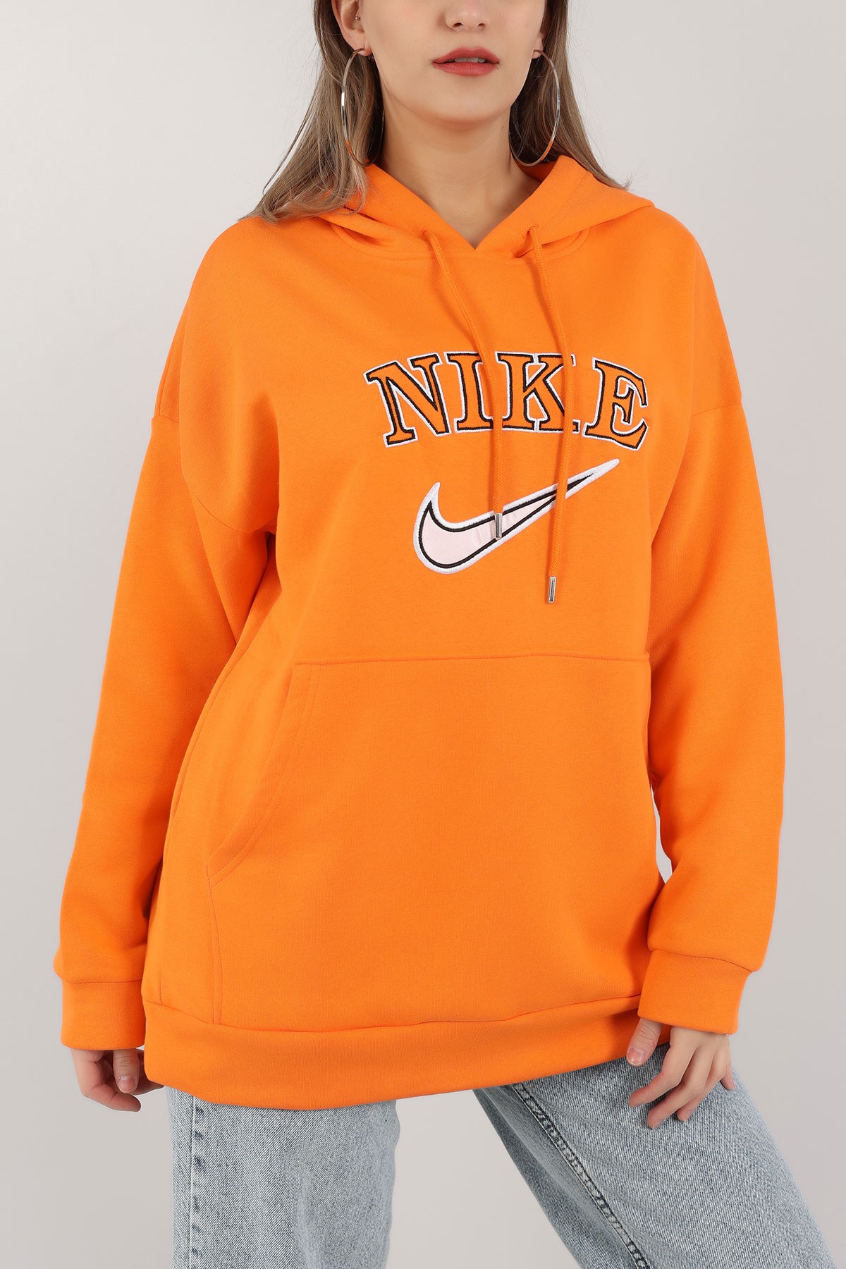 Turuncu Şardonlu Nakışlı Sweat 150299