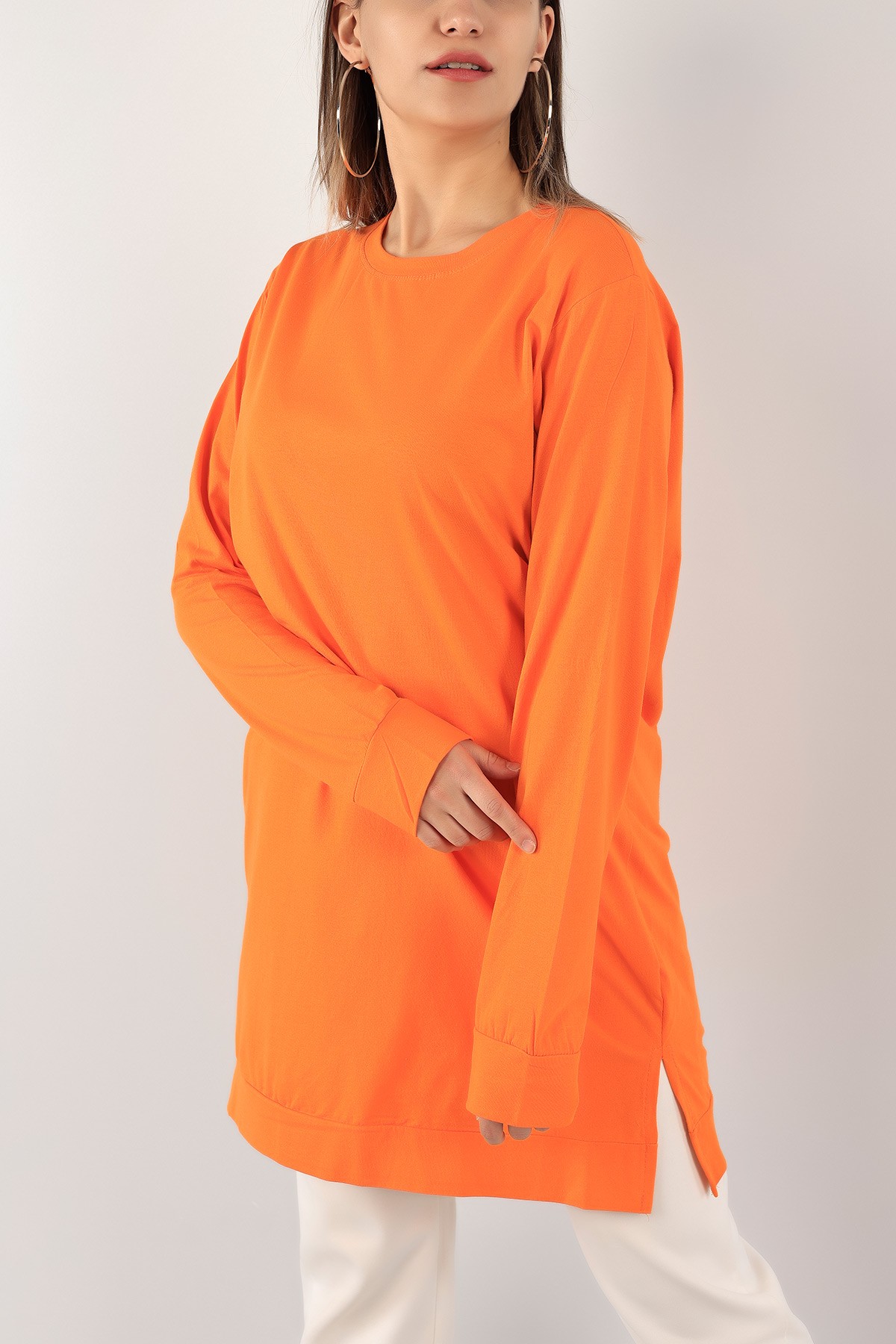 Turuncu Yanı Yırtmaçlı Süprem Tunik 122371