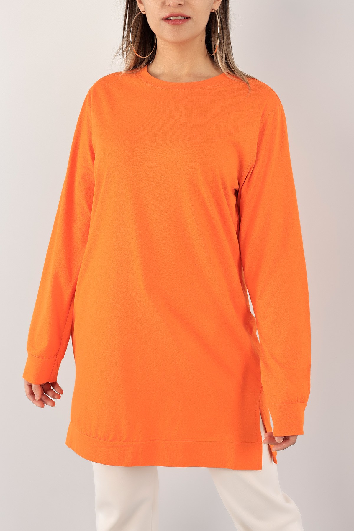 Turuncu Yanı Yırtmaçlı Süprem Tunik 122371