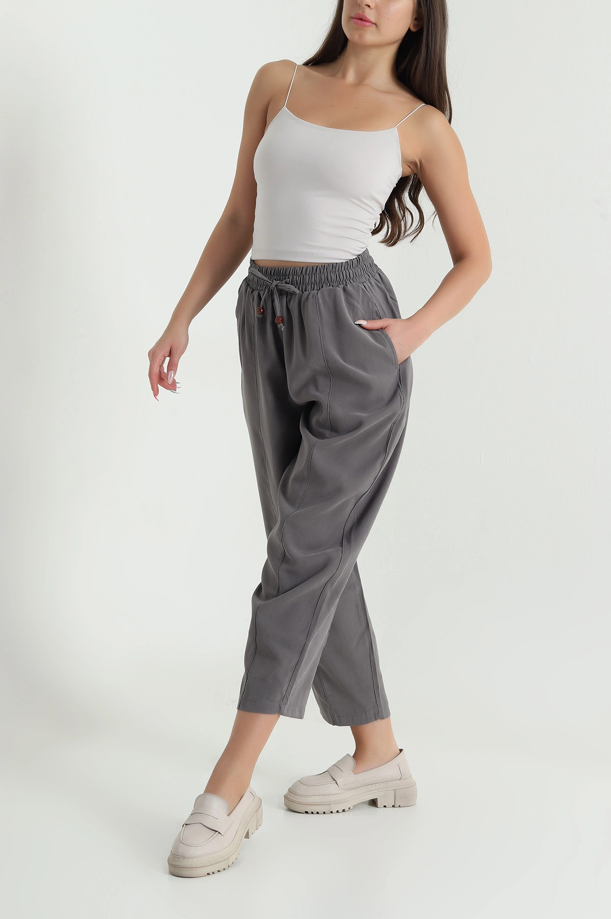 Twil Modal Beli Lastikli Kadın Pantolon 469594