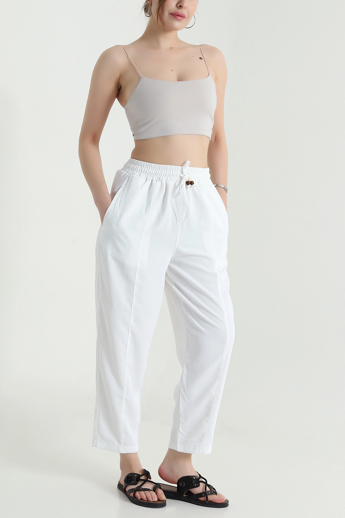 Twil Modal Beli Lastikli Kadın Pantolon 473667