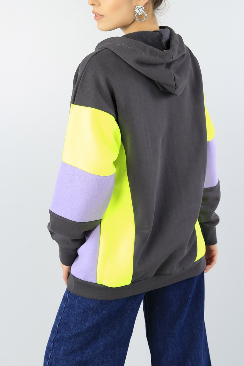 Üç Renk Tasarımlı Şardonlu Sweat 53614