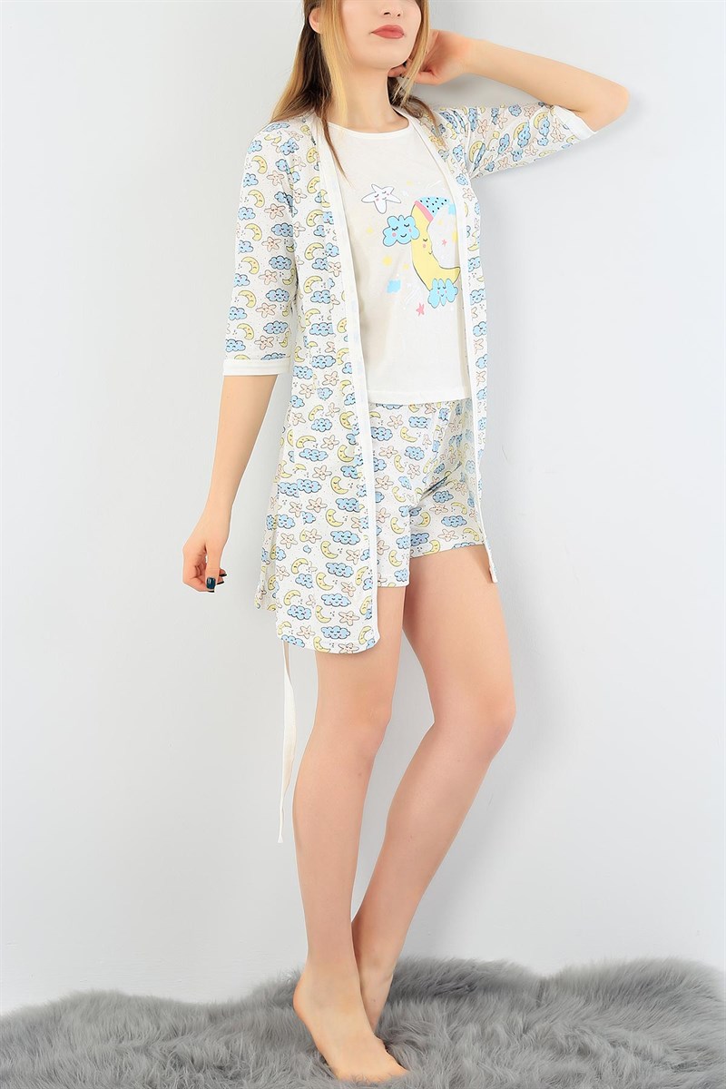 Üçlü Sabahlık Pijama Takımı 29854B
