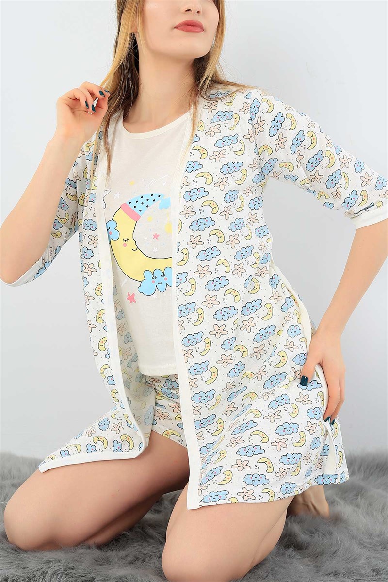 Üçlü Sabahlık Pijama Takımı 29854B