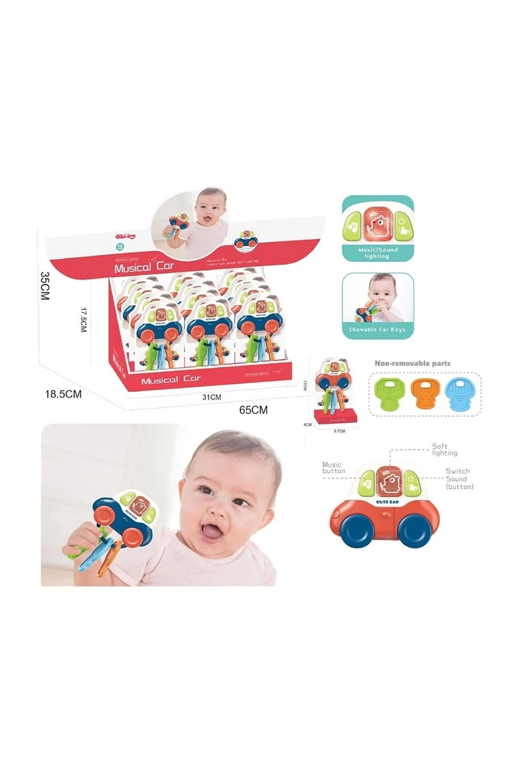 Vardem Işıklı Müzikli Anahtarlıklı Bebek Arabası Oyuncağı 381572