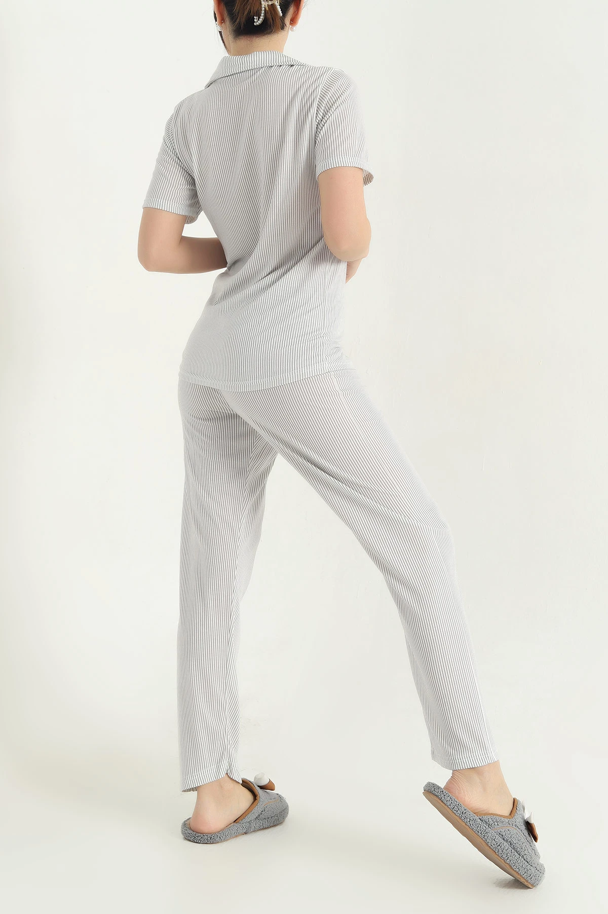Viskon Düğmeli Kadın Pijama Takımı 341726