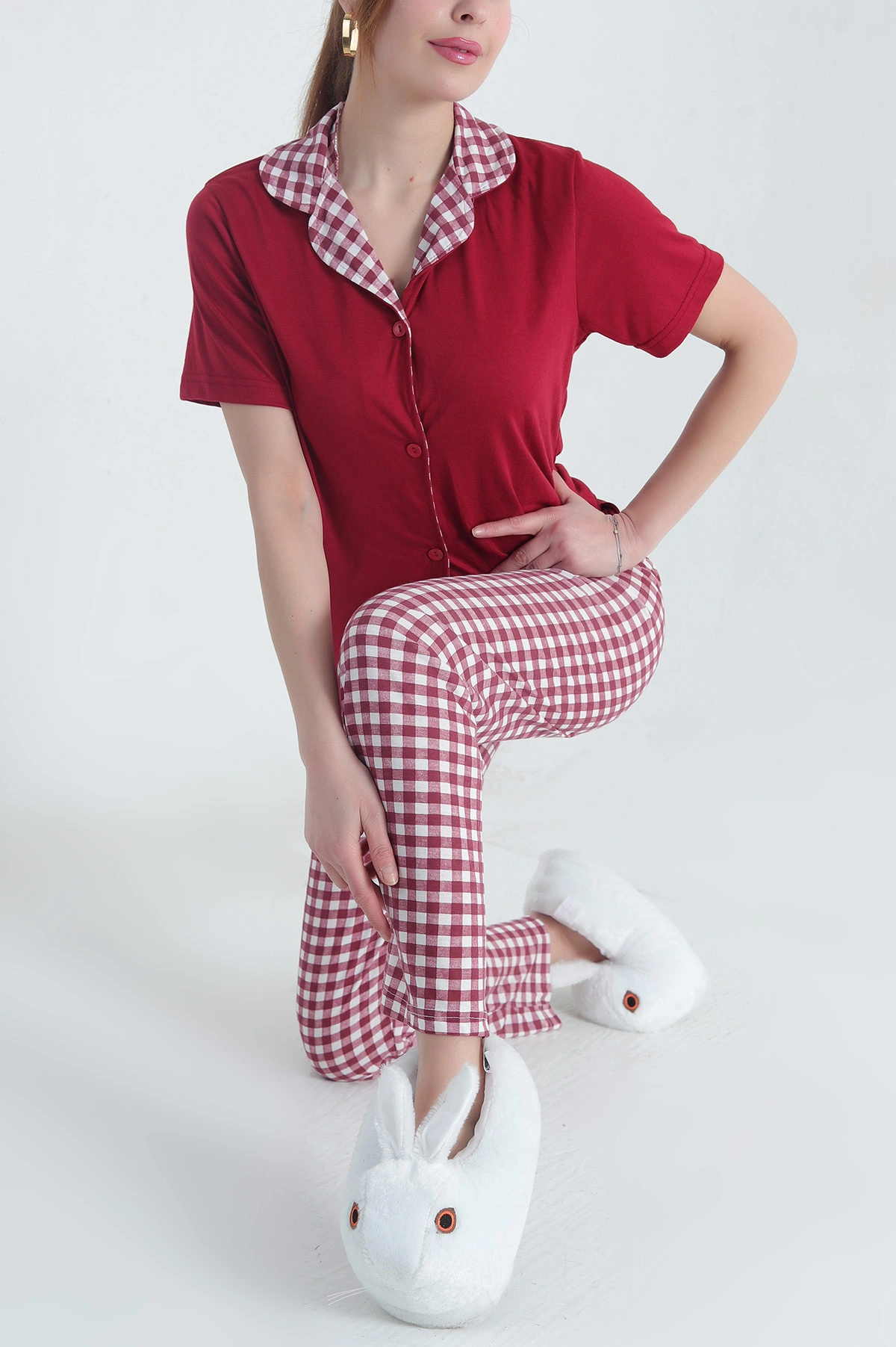 Viskon Düğmeli Kadın Pijama Takımı 341734