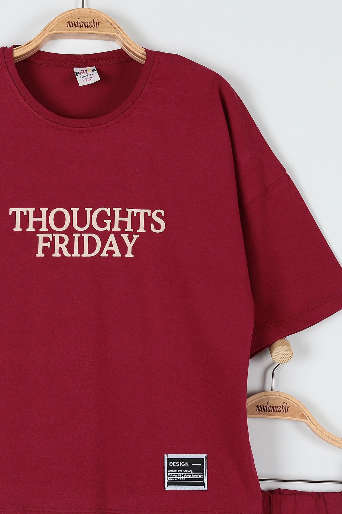 Vişne (9-12 Yaş) Thoughts Frıday Baskılı Kız Çocuk Takım 180798