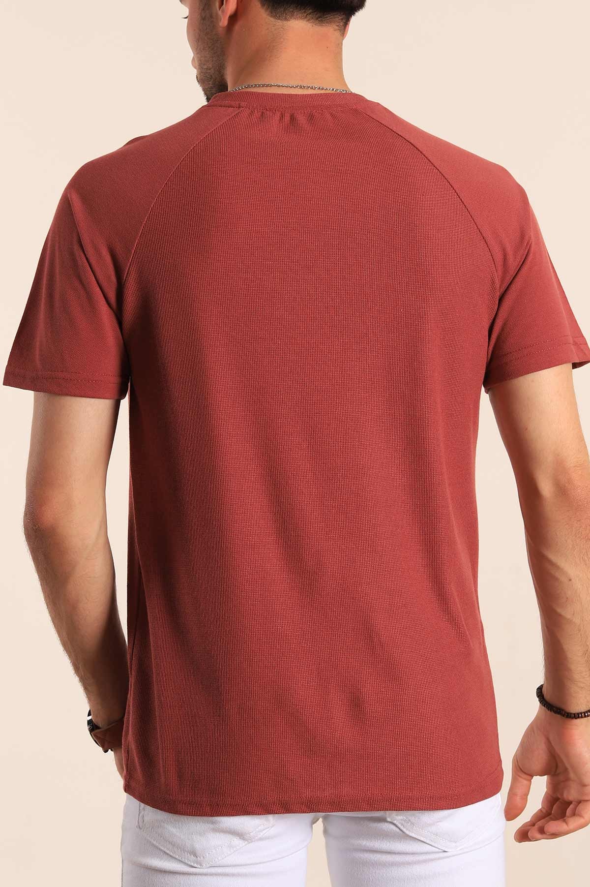 Vişne Reglan Kol Mikro Delikli Erkek Tişört 187740