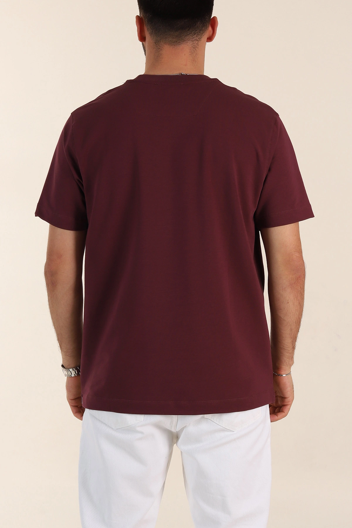 Vişne Relaxed Fit Baskılı Yazı Detaylı Erkek Tişört 358546