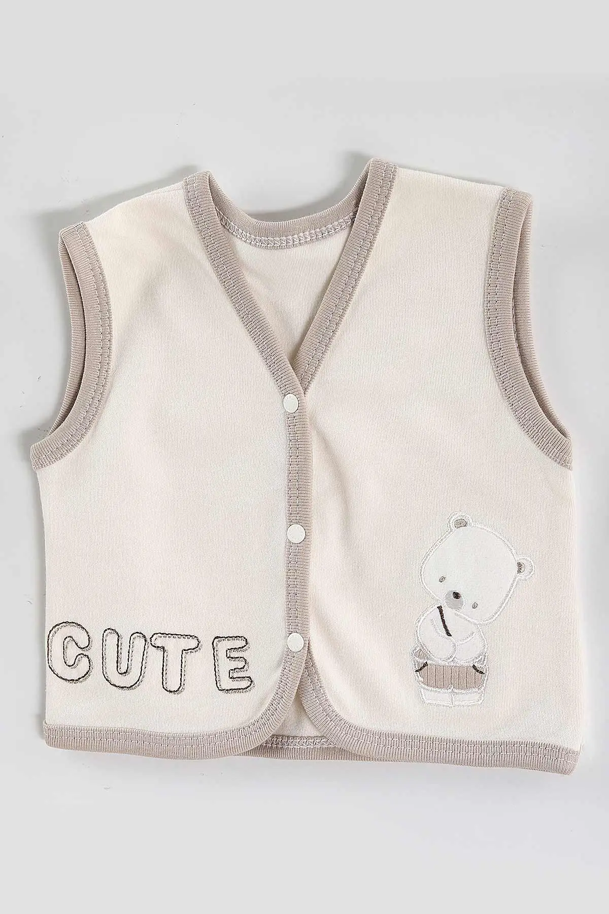 Vizon (0-3 Ay) Cute Ayıcık Nakışlı   10 Parça Kutulu Yeni Doğan Erkek Bebek Zıbın Seti 443600
