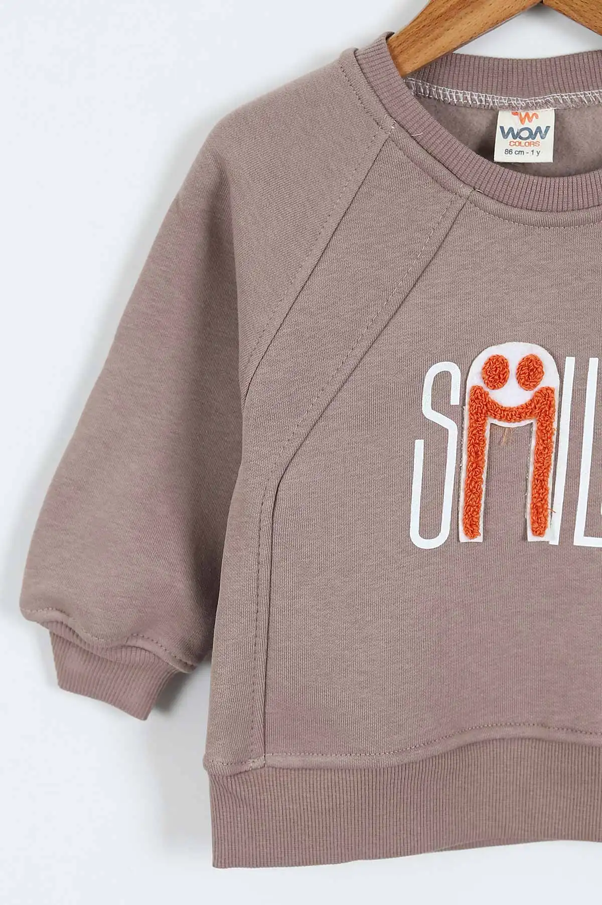 Vizon (0-4 Yaş)Smile Baskılı Dikiş Detaylı  3  İp Şardonlu Erkek Çocuk Sweatshirt 417562