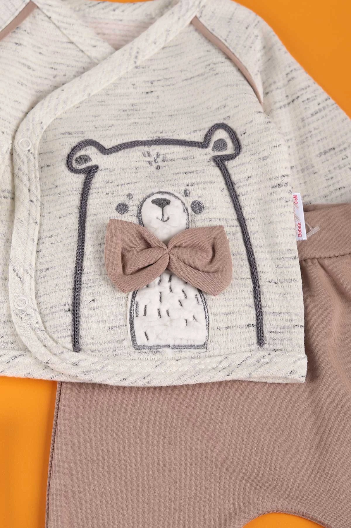 Vizon (0-6 Ay) Kırçıllı Papyonlu Erkek Bebek Zıbın Takım 230337