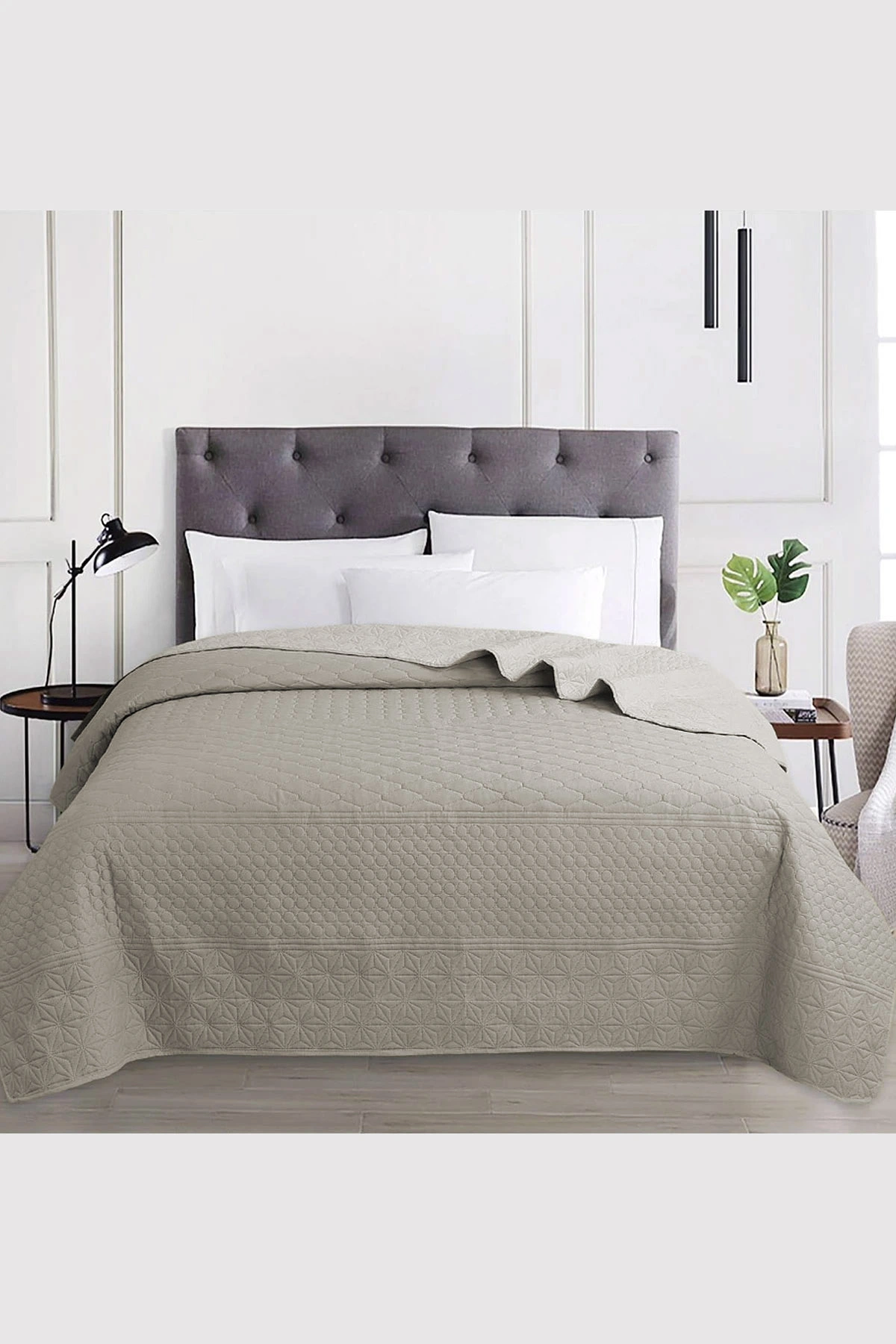 Vizon 200x220 Cm Çift Kişilik Doremi Çok Amaçlı Yatak Örtüsü 360454