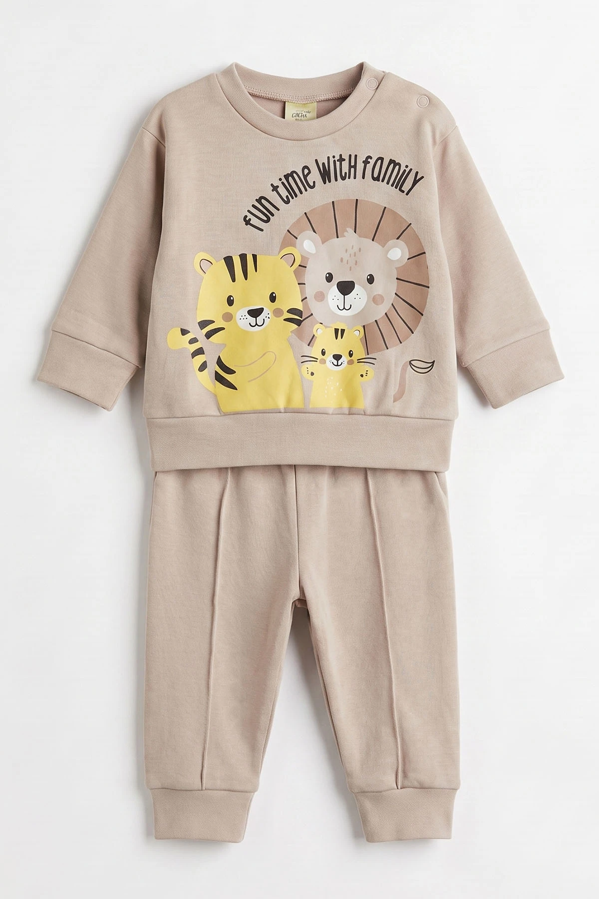Vizon (6-18 Ay)Aslan Baskılı Çıtçıtlı Çimalı Erkek Bebek Takım 477427